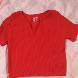 Sommer Ray Red Ribbed Crop Top